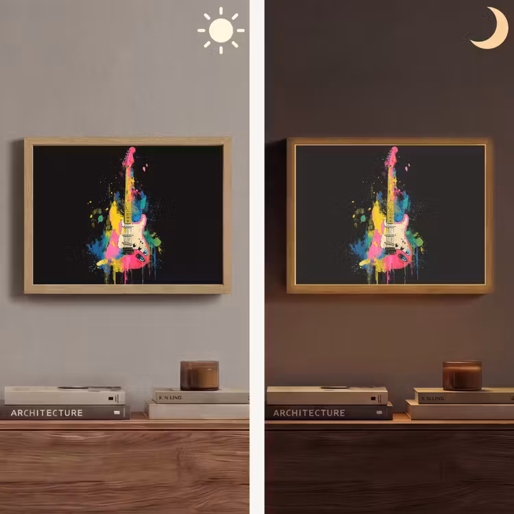 Lightbox - Wandlamp - Gitaar - Kleurrijk - Verf — 6