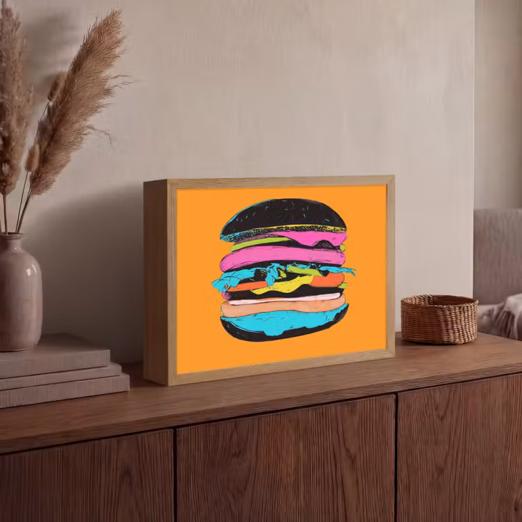 Lightbox - Wandlamp - Hamburger - Kleurrijk - Speels — 4