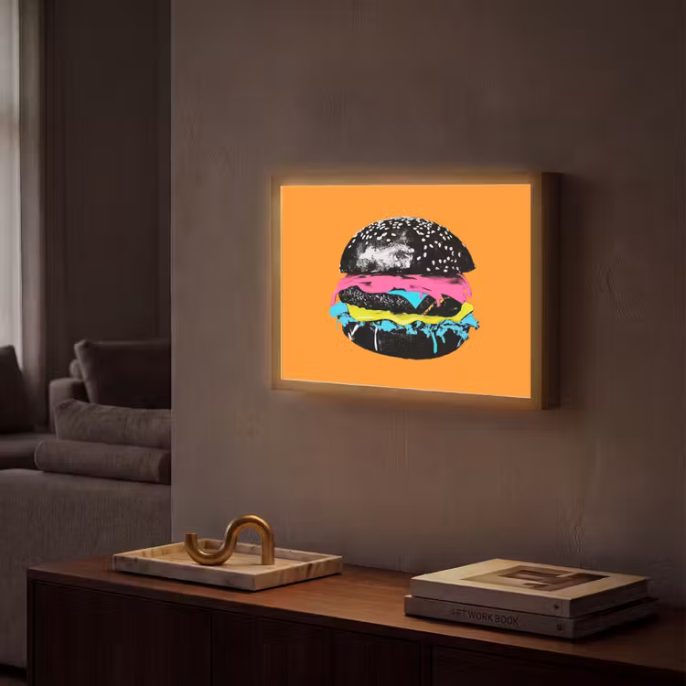 Lightbox - Wandlamp - Hamburger - Oranje - Neon - popart — 2