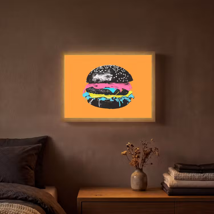 Lightbox - Wandlamp - Hamburger - Oranje - Neon - popart — 3