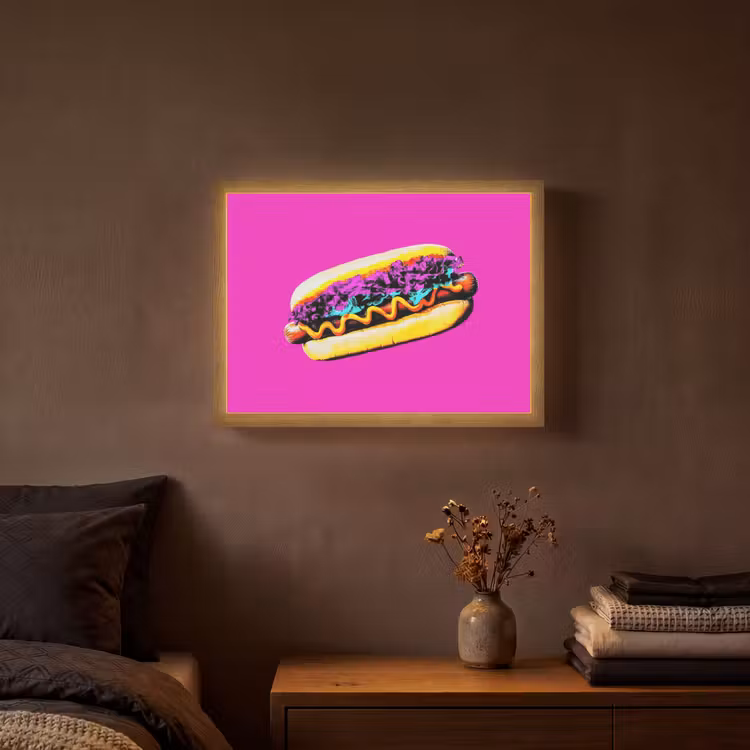 Lightbox - Wandlamp - Hotdog - Roze - Retro — 3