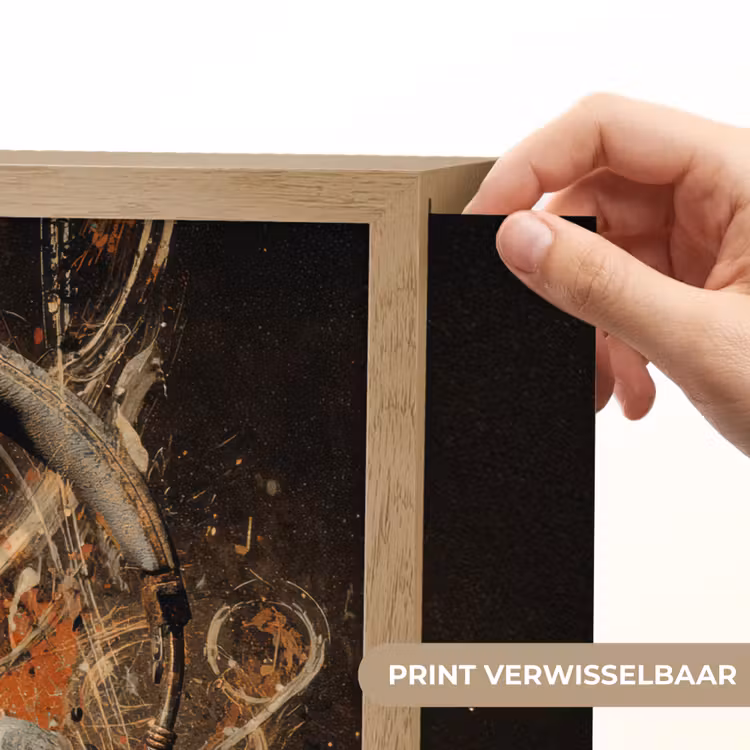 Lightbox - Wandlamp - Koptelefoon - Bruin - Dynamische penseelstreken — 5