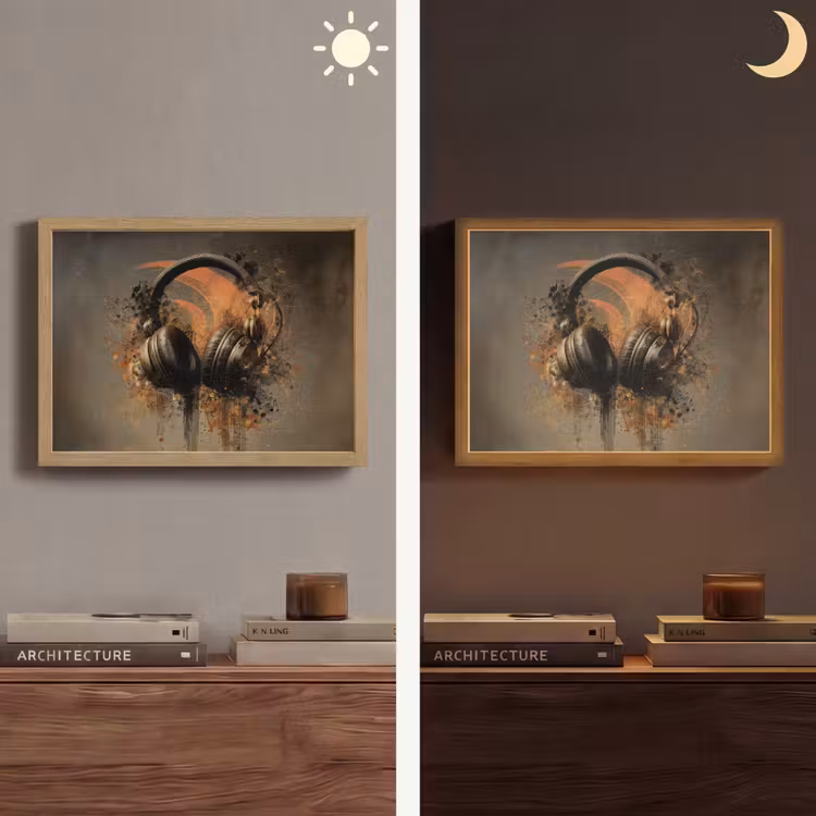 Lightbox - Wandlamp - Koptelefoon - Bruin - Verf - Vintage — 6