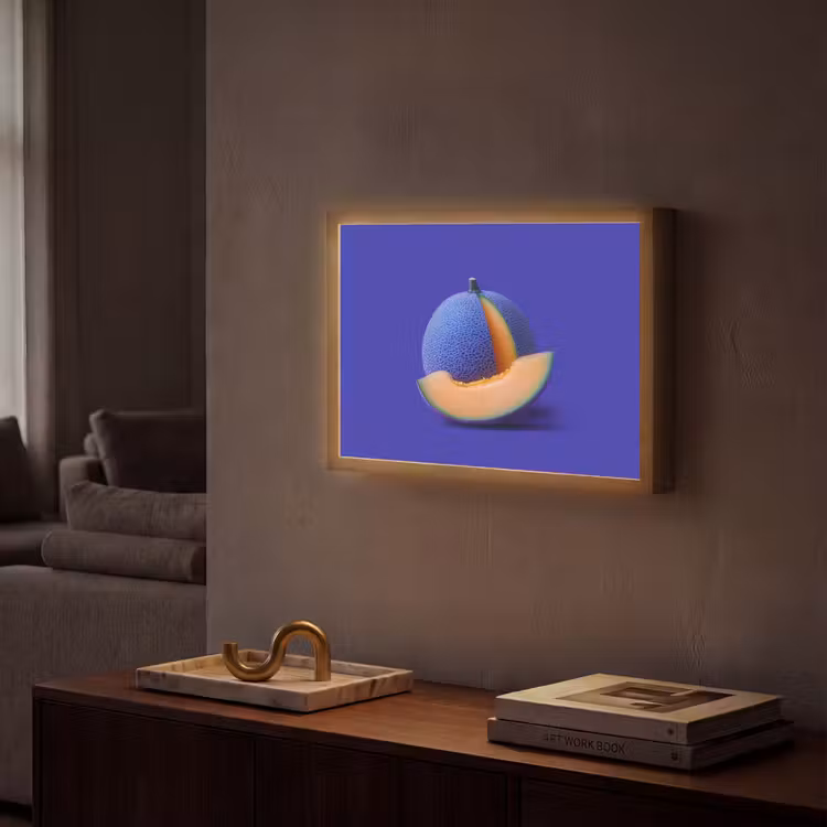 Lightbox - Wandlamp - Meloen - Blauw - Oranje - Kunstzinnig — 2