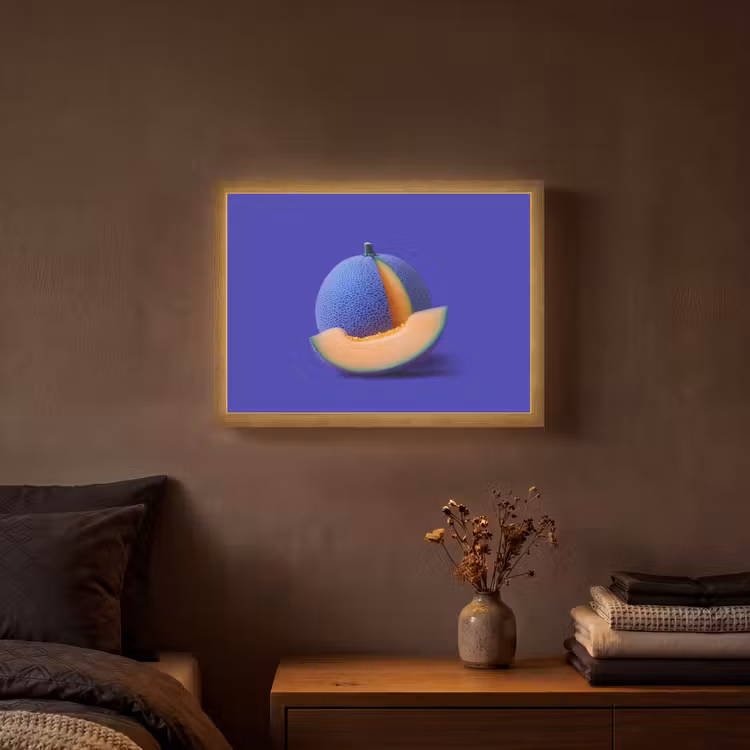 Lightbox - Wandlamp - Meloen - Blauw - Oranje - Kunstzinnig — 3
