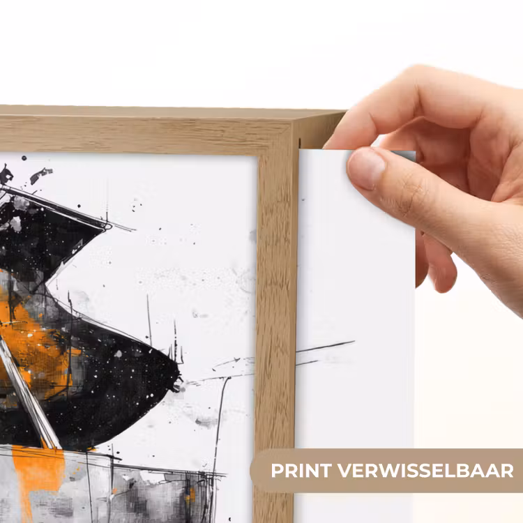 Lightbox - Wandlamp - Piano - Oranje - Zwart - schets lijnen — 5