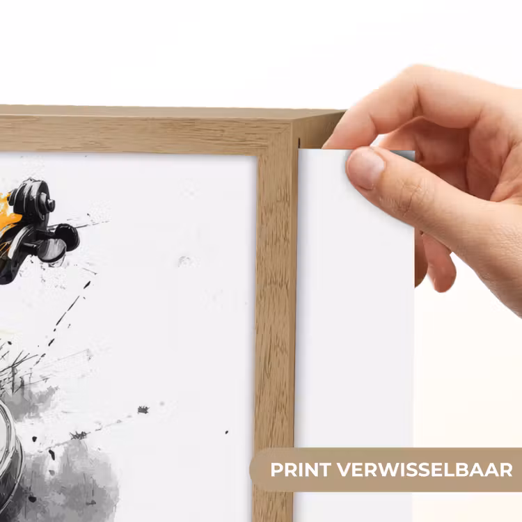 Lightbox - Wandlamp - Viool - Oranje - Zwart - Penseelstreken — 5
