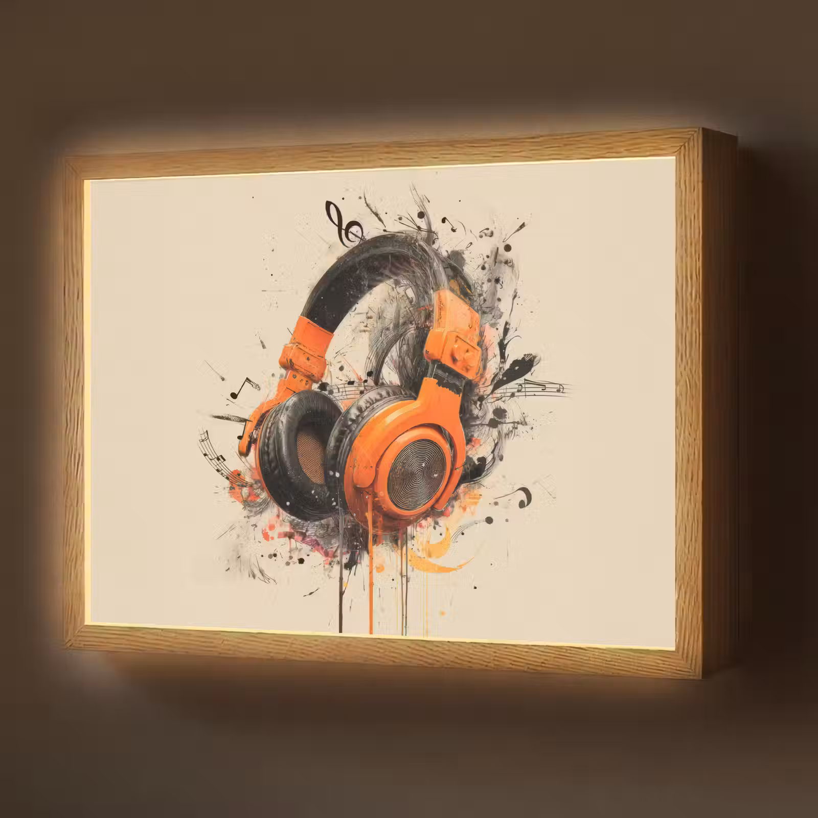 Lightbox - Wandlamp - Koptelefoon - Oranje - Explosief — 1