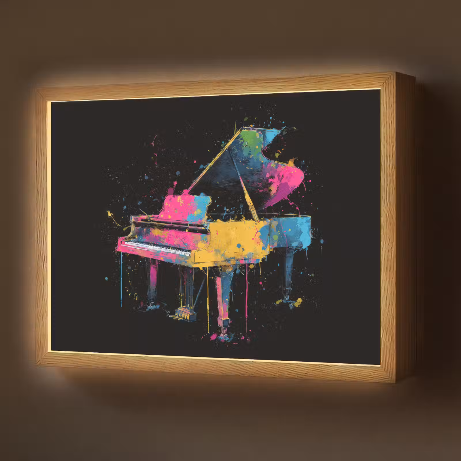 Lightbox - Wandlamp - Piano - Kleurrijk - Verf - Modern — 1