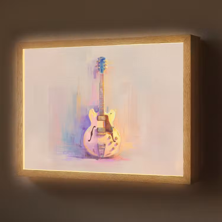 Lightbox - Wandlamp - Gitaar - Pastel - Schilderachtig — 1