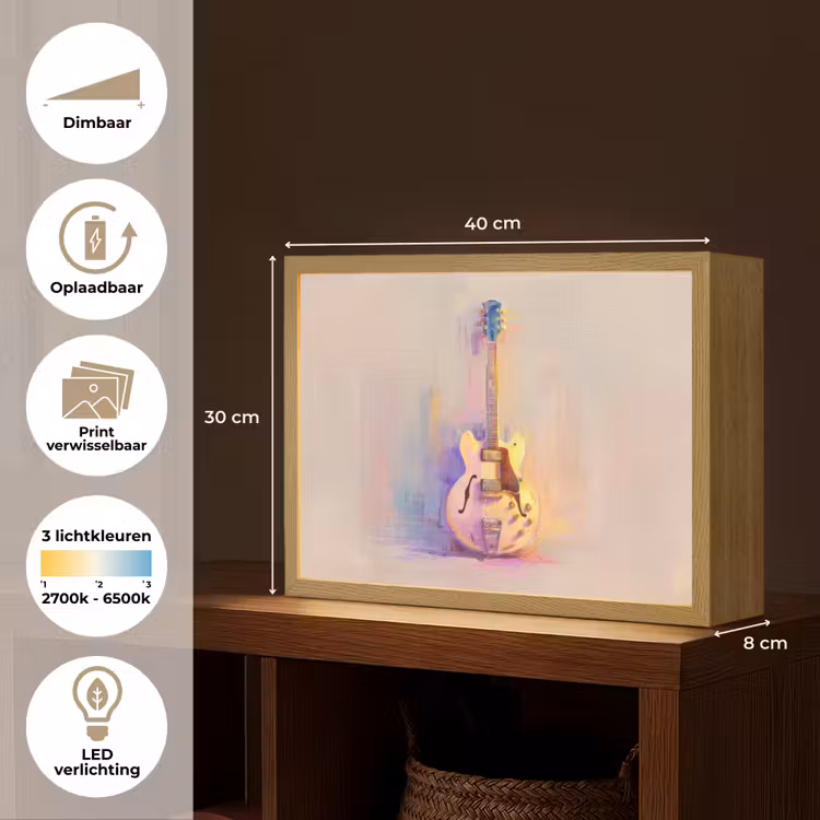 Lightbox - Wandlamp - Gitaar - Pastel - Schilderachtig — 10