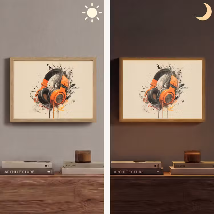 Lightbox - Wandlamp - Koptelefoon - Oranje - Explosief — 6