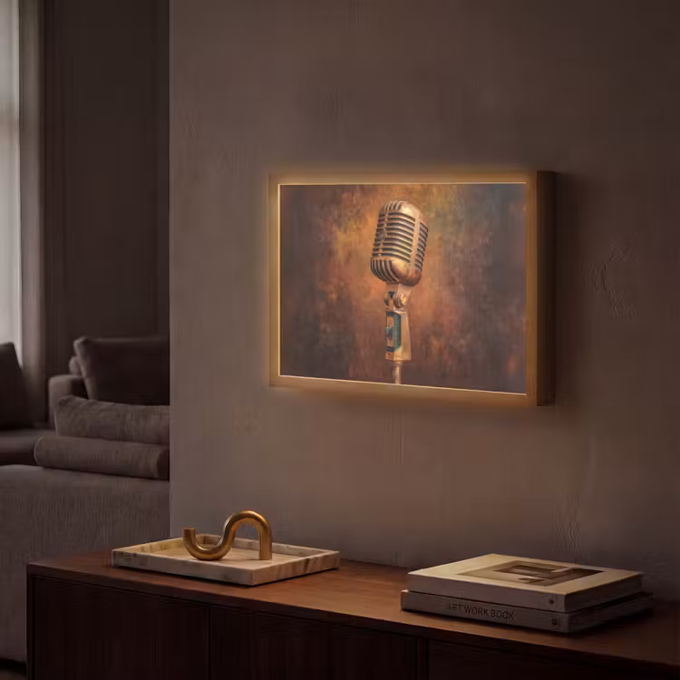 Lightbox - Wandlamp - Microfoon - Bruin - Klassiek — 2