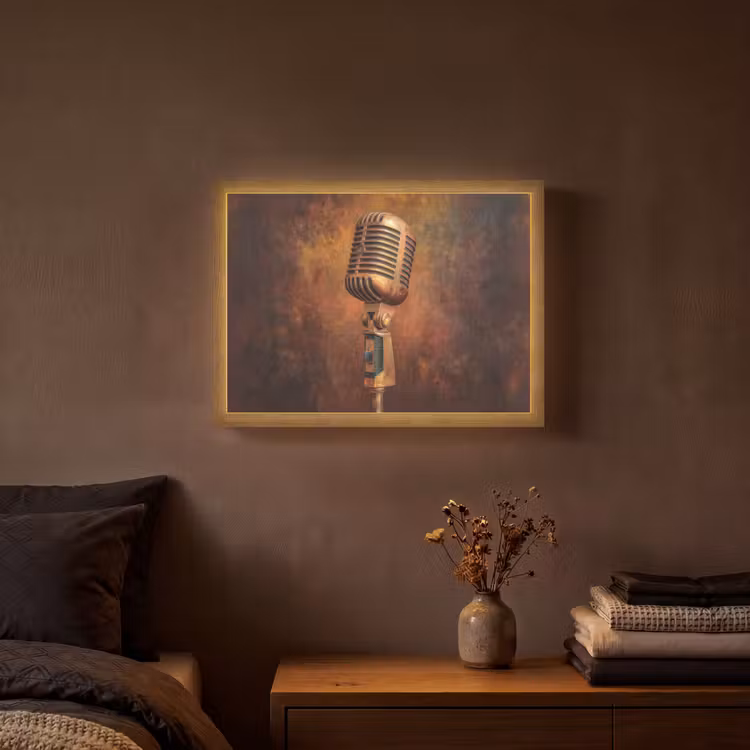 Lightbox - Wandlamp - Microfoon - Bruin - Klassiek — 3