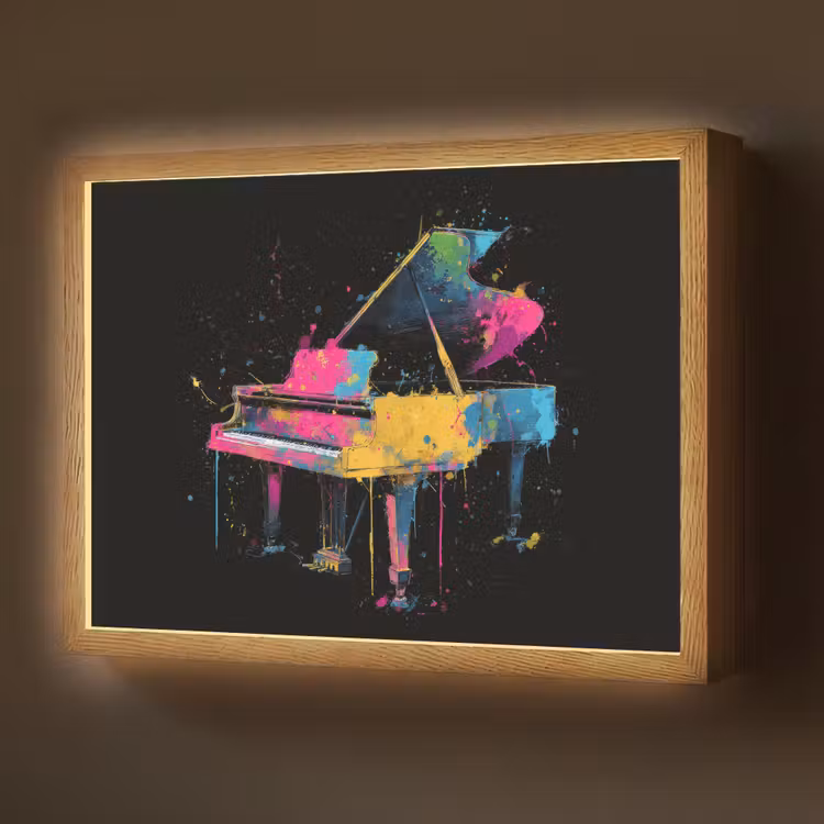 Lightbox - Wandlamp - Piano - Kleurrijk - Verf - Modern — 1