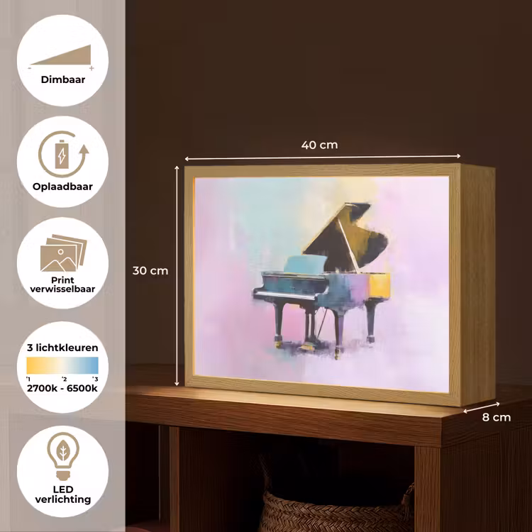 Lightbox - Wandlamp - Piano - Pastel - Elegant - Dromerig — 10