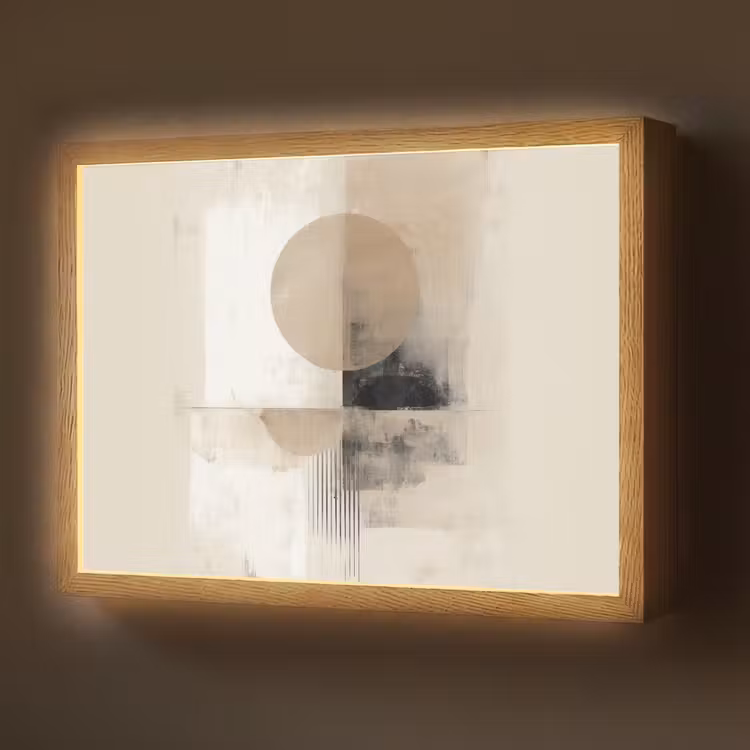 Lightbox - Wandlamp - Cirkel - Compositie - Diepte - Beige — 1