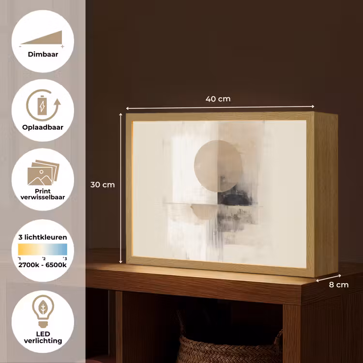 Lightbox - Wandlamp - Cirkel - Compositie - Diepte - Beige — 10