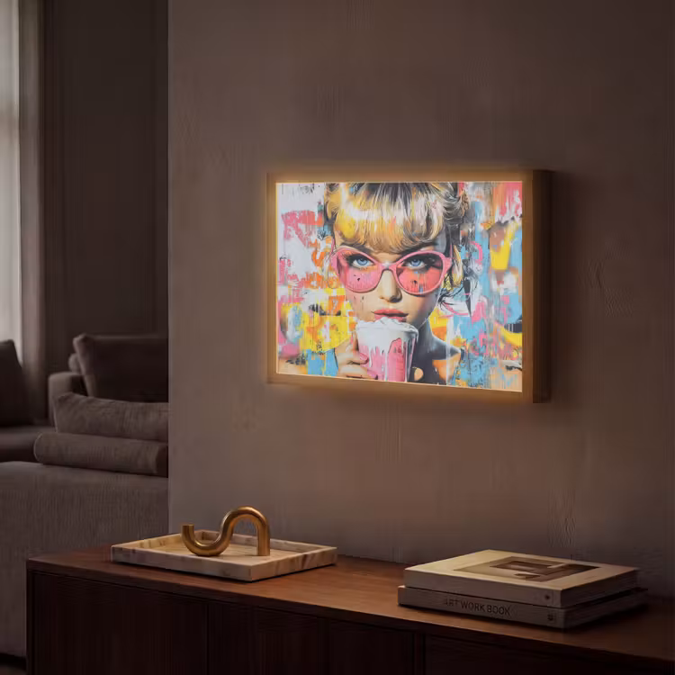 Lightbox - Wandlamp - Expressief - Milkshake - Vrouw - Felle kleuren — 2