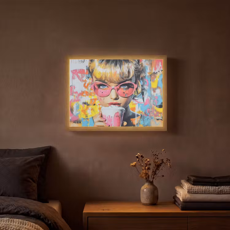 Lightbox - Wandlamp - Expressief - Milkshake - Vrouw - Felle kleuren — 3