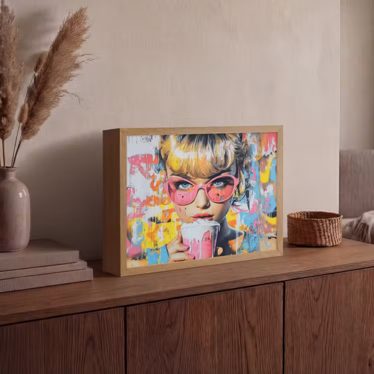 Lightbox - Wandlamp - Expressief - Milkshake - Vrouw - Felle kleuren — 4