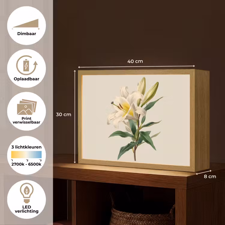 Lightbox - Wandlamp - Lelie - Elegant - Botanisch - Beige — 10