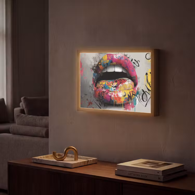 Lightbox - Wandlamp - Lippen - Graffiti - Expressief — 2