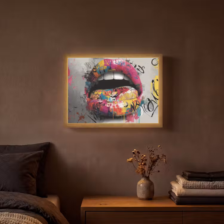 Lightbox - Wandlamp - Lippen - Graffiti - Expressief — 3