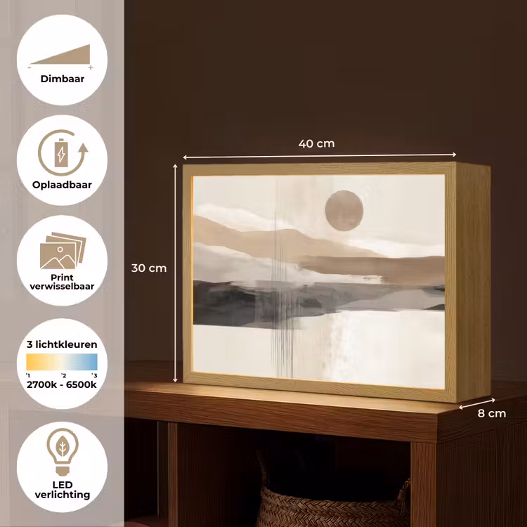 Lightbox - Wandlamp - Minimalistisch - Landschap - Dimensie — 10