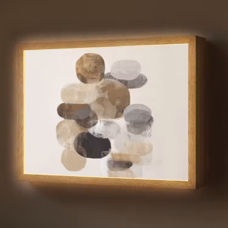 Lightbox - Wandlamp - Ovaal - Kleurvlakken - Penseelstreken — 1