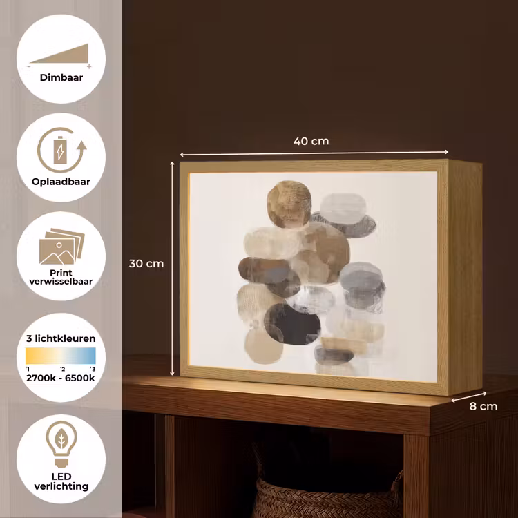 Lightbox - Wandlamp - Ovaal - Kleurvlakken - Penseelstreken — 10