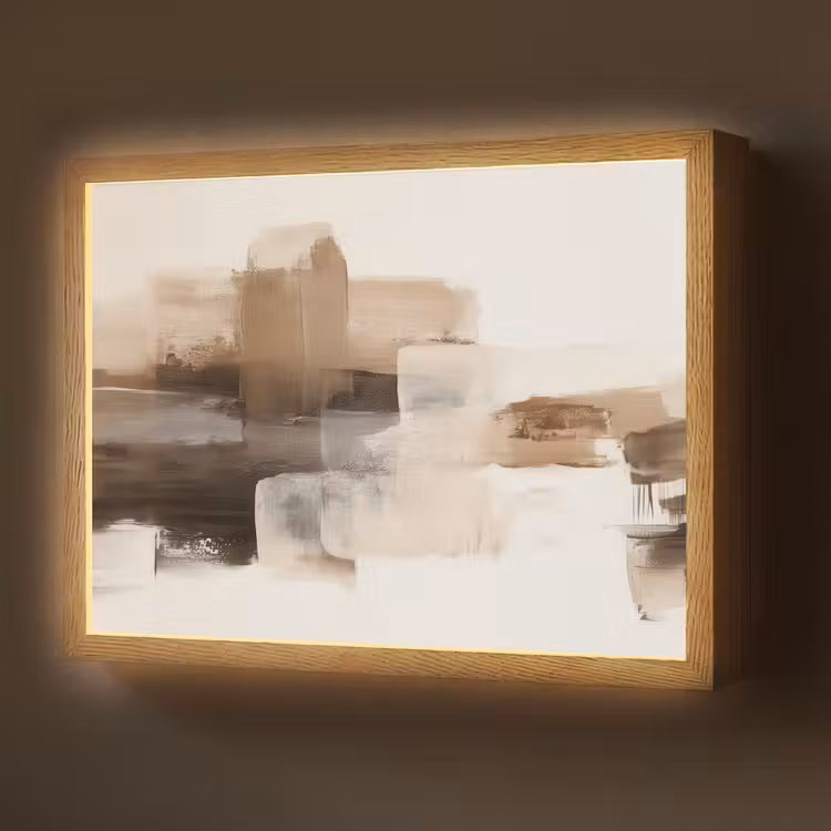 Lightbox - Wandlamp - Penseelstreken - Abstract landschap - Rust — 1