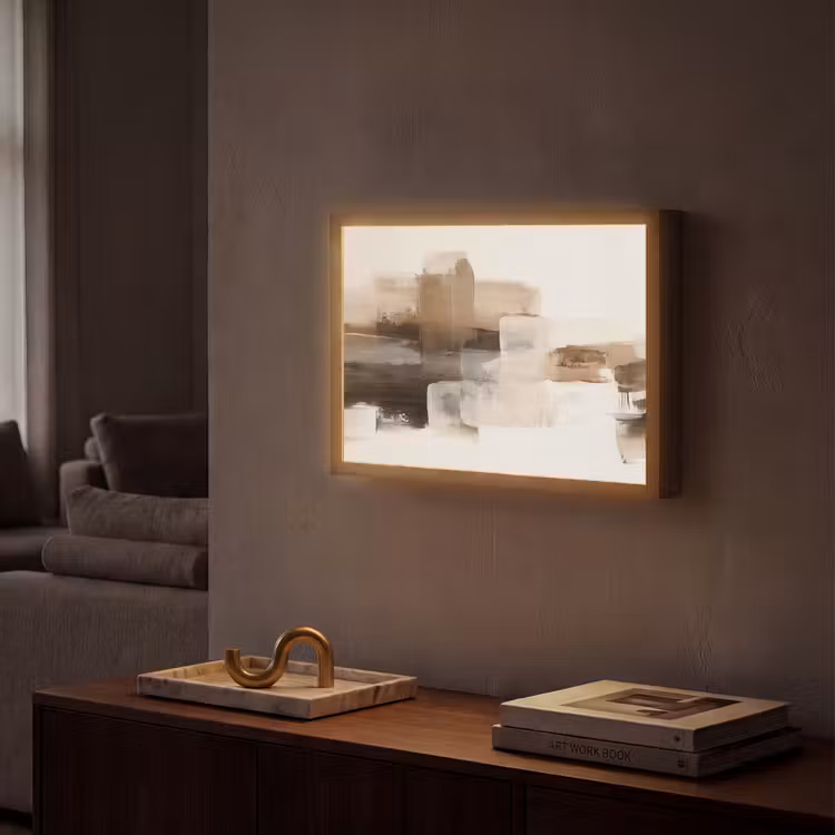 Lightbox - Wandlamp - Penseelstreken - Abstract landschap - Rust — 2