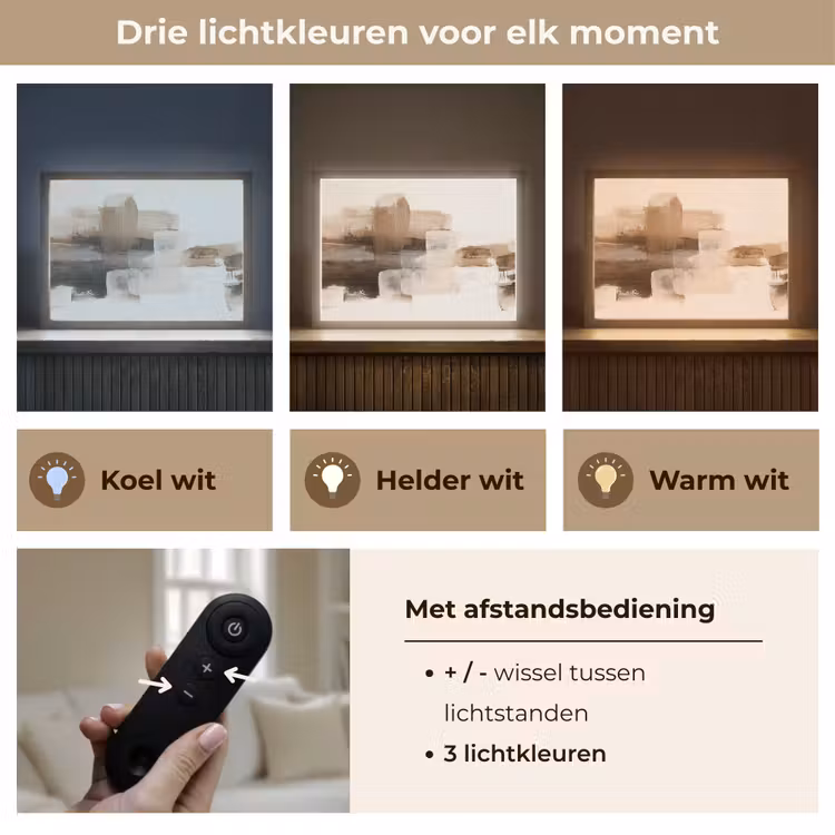 Lightbox - Wandlamp - Penseelstreken - Abstract landschap - Rust — 8
