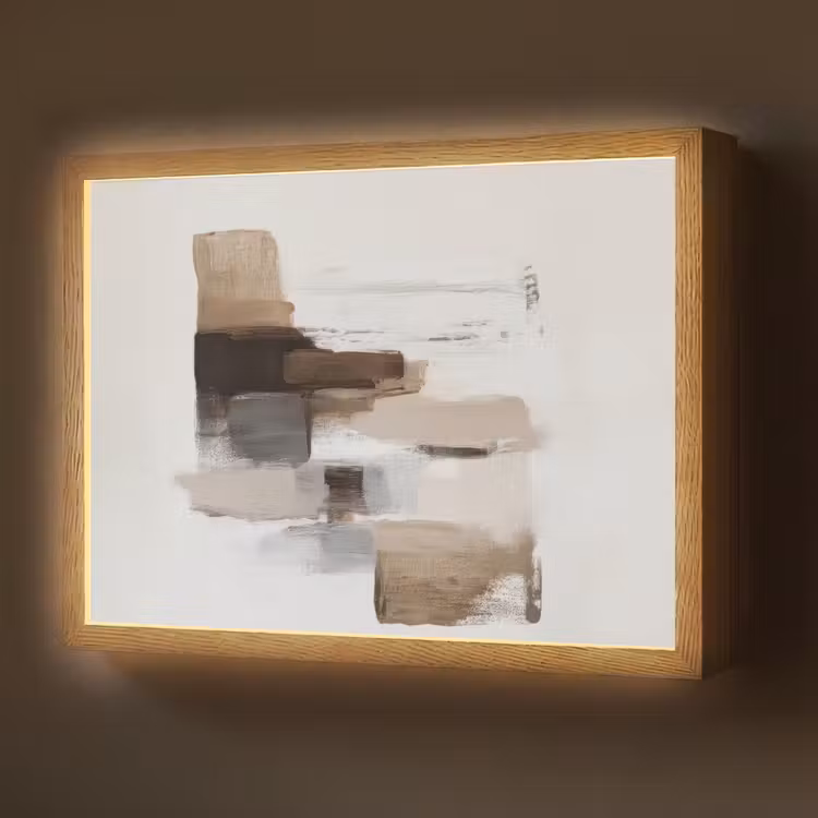 Lightbox - Wandlamp - Penseelstreken - Balans - Beige - Bruin — 1