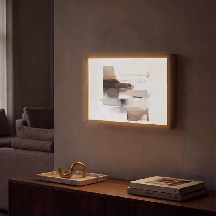 Lightbox - Wandlamp - Penseelstreken - Balans - Beige - Bruin — 2