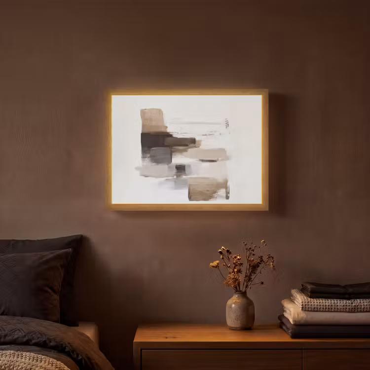 Lightbox - Wandlamp - Penseelstreken - Balans - Beige - Bruin — 3
