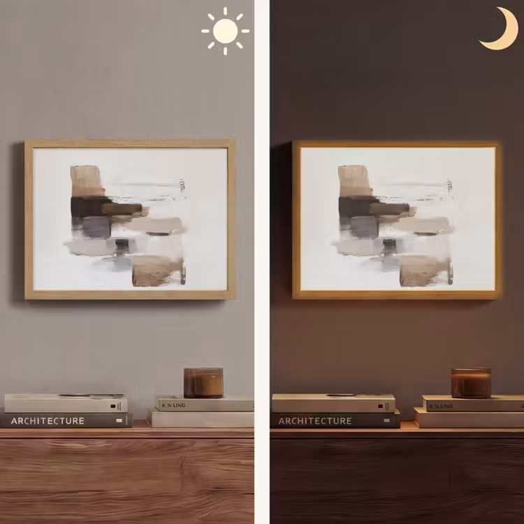 Lightbox - Wandlamp - Penseelstreken - Balans - Beige - Bruin — 6