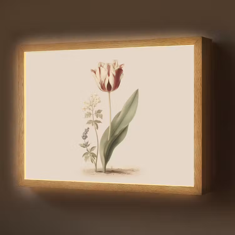 Lightbox - Wandlamp - Tulp - Minimalistisch - Beige — 1
