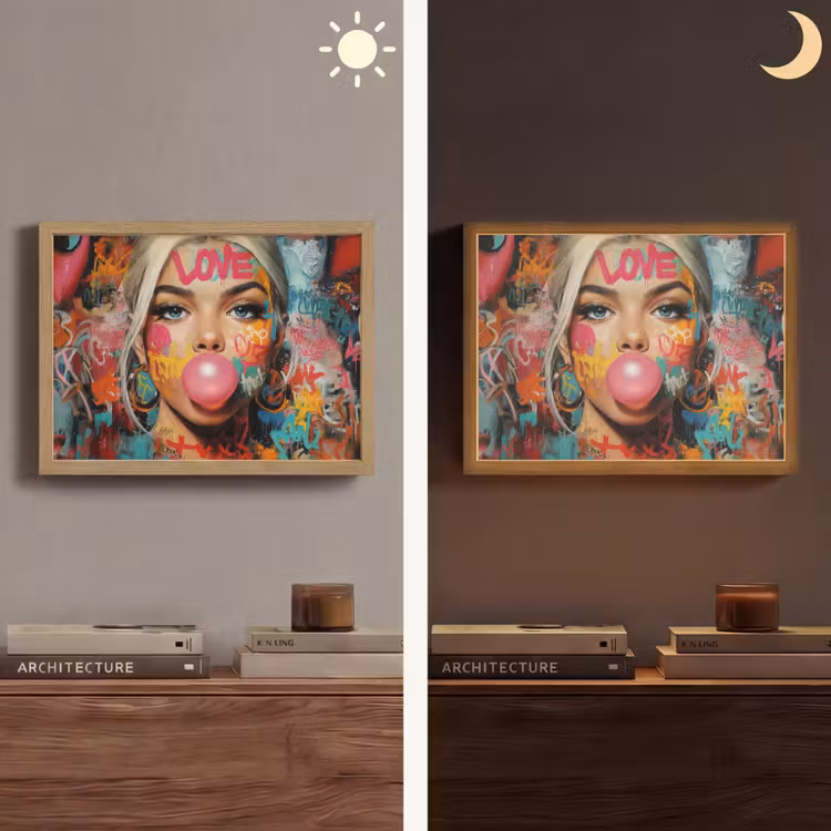 Lightbox - Wandlamp - Vrouw - Kauwgom - Graffiti - Love — 6