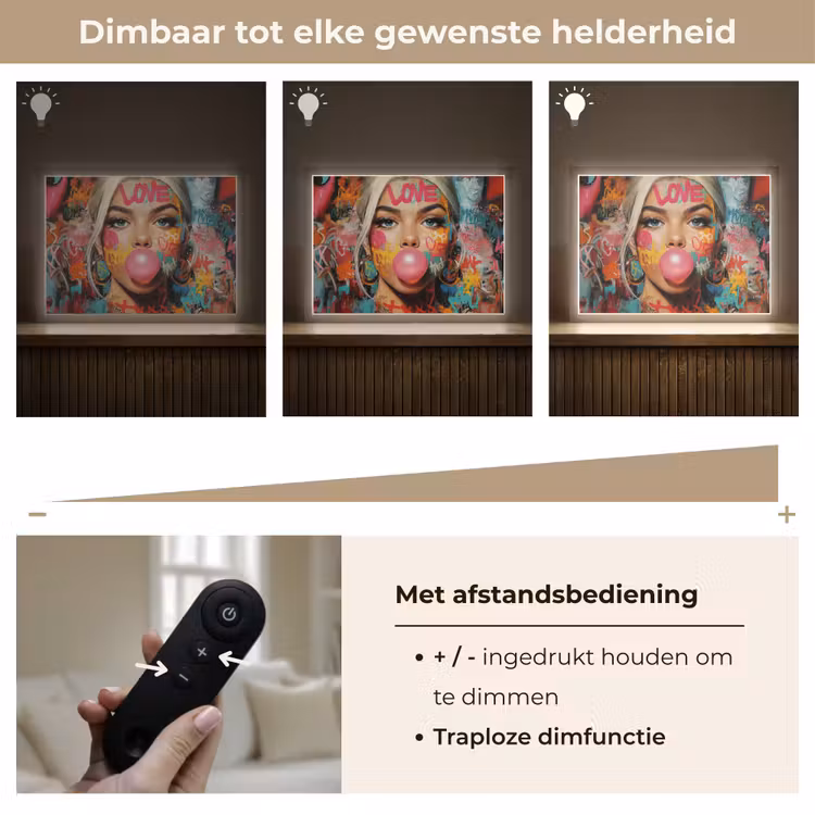 Lightbox - Wandlamp - Vrouw - Kauwgom - Graffiti - Love — 9