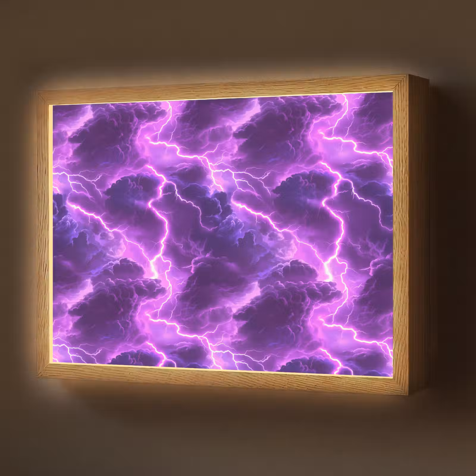 Lightbox - Wandlamp - Paars - Bliksem - Wolken — 1