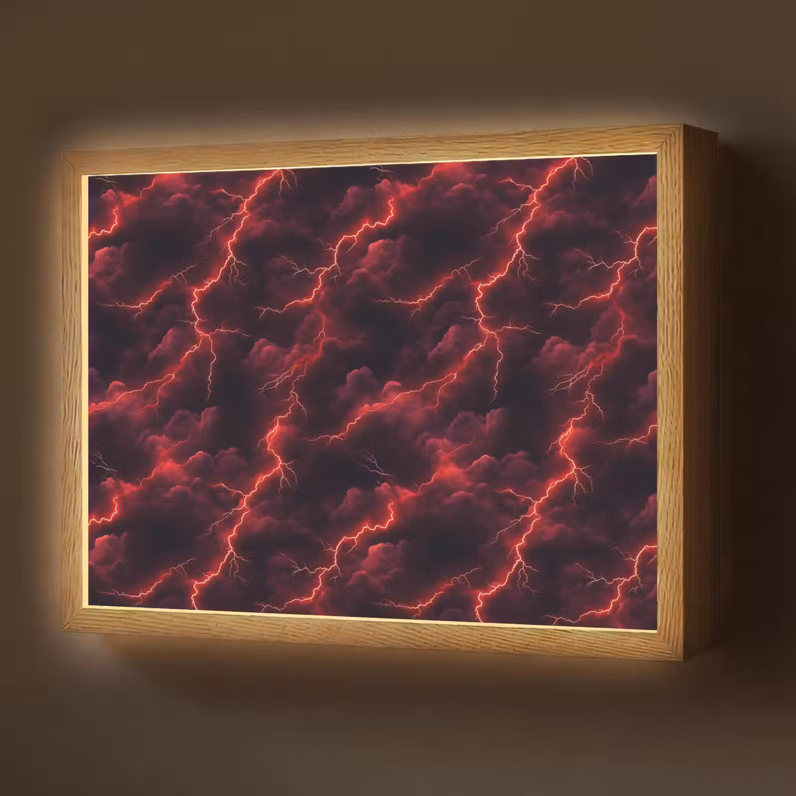 Lightbox - Wandlamp - Rood - Onweer - Bliksem - Wolken — 1