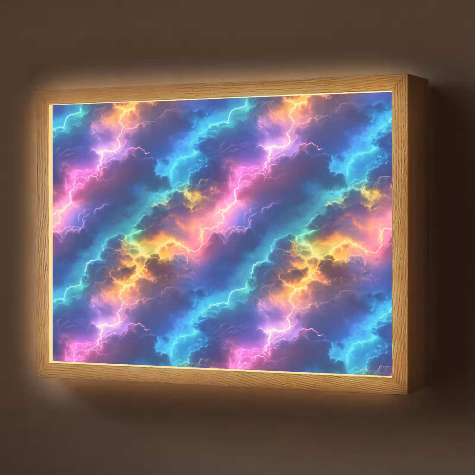 Lightbox - Wandlamp - Storm - Bliksem - Regenboog — 1