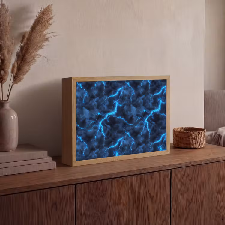 Lightbox - Wandlamp - Donker - Blauw - Bliksem — 4