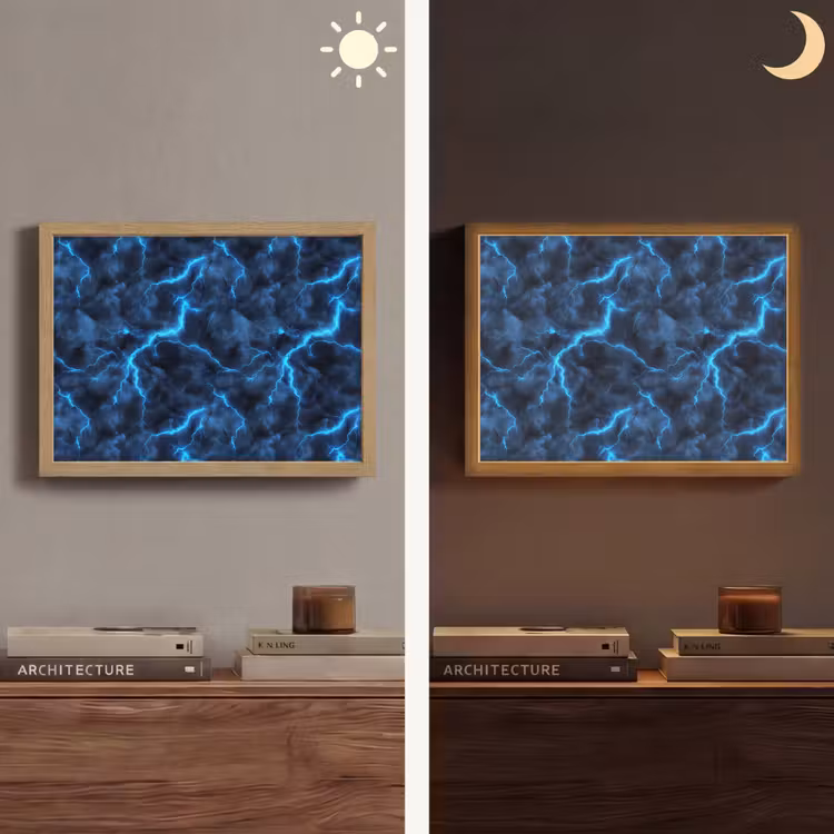 Lightbox - Wandlamp - Donker - Blauw - Bliksem — 6