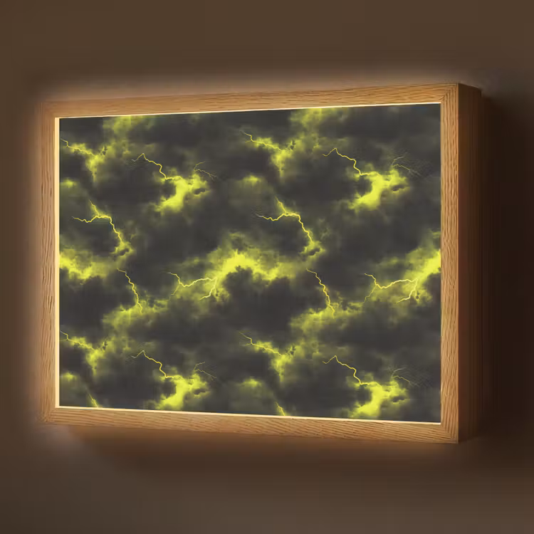 Lightbox - Wandlamp - Geel - Storm - Wolken — 1