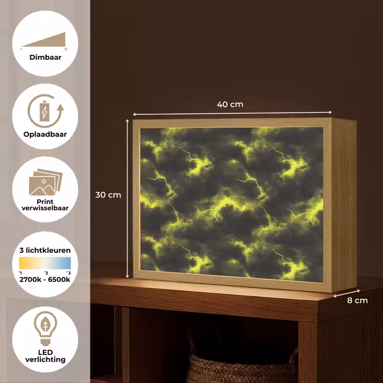 Lightbox - Wandlamp - Geel - Storm - Wolken — 10