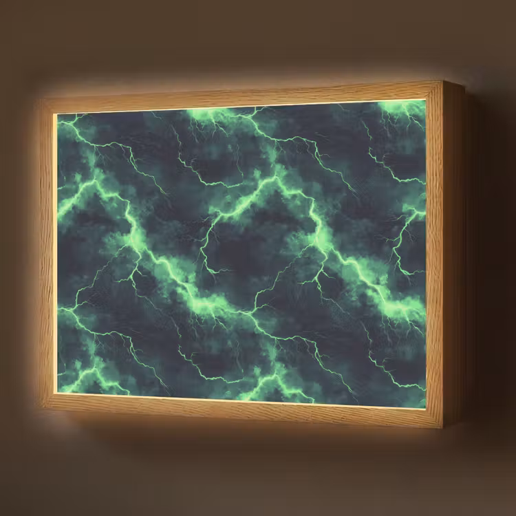 Lightbox - Wandlamp - Groen - Bliksem - Storm — 1