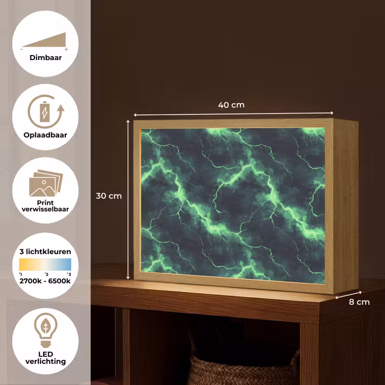 Lightbox - Wandlamp - Groen - Bliksem - Storm — 10